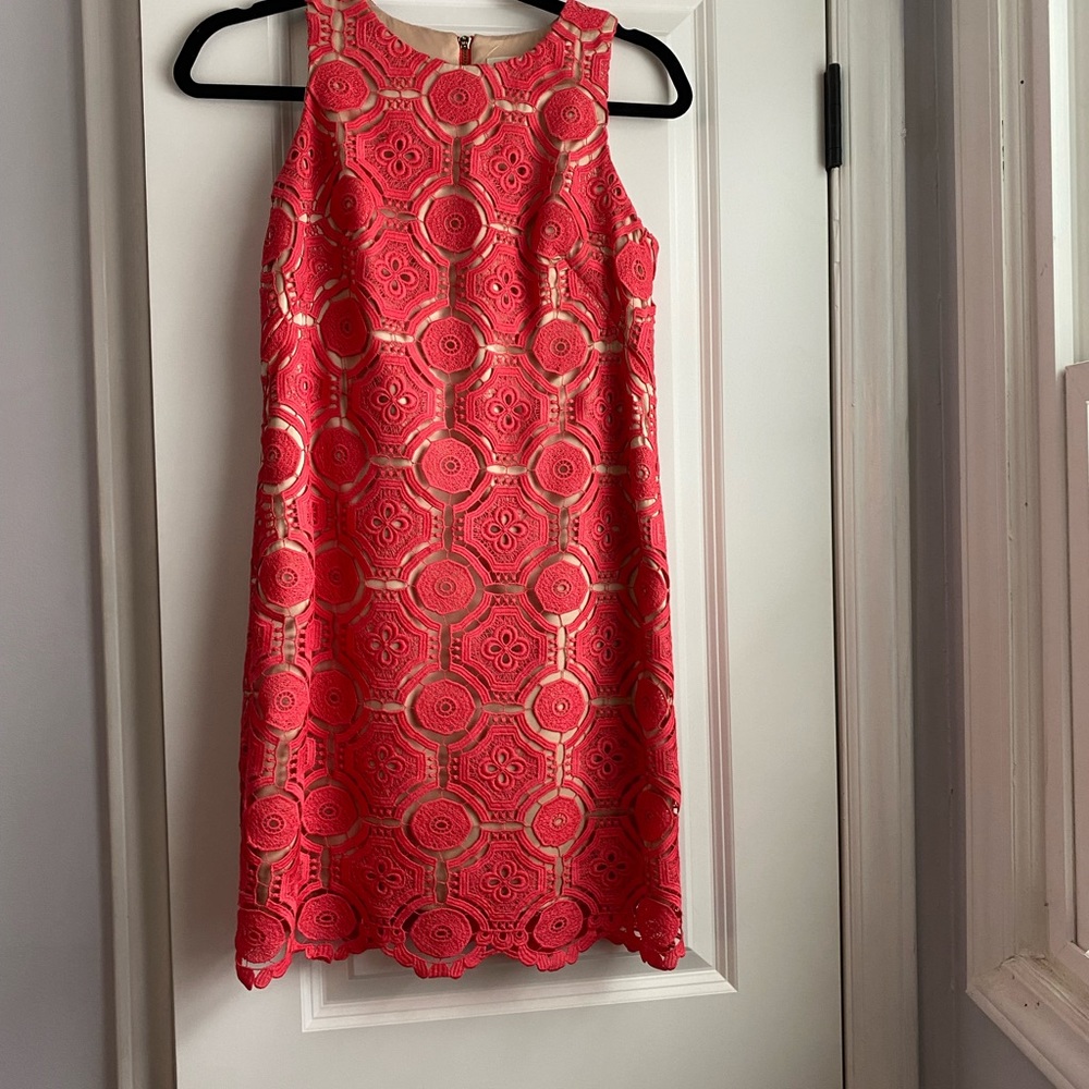 Eliza J coral cocktail dress